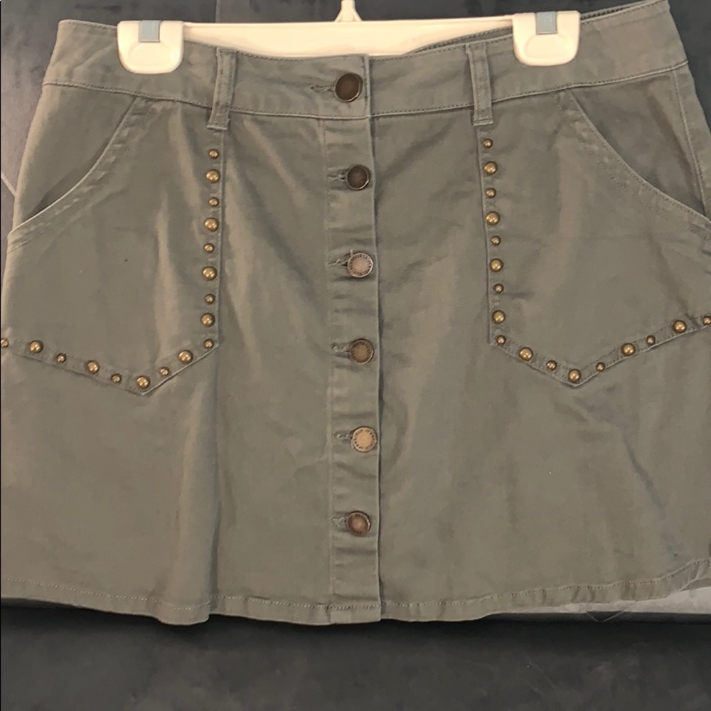 army green skirt